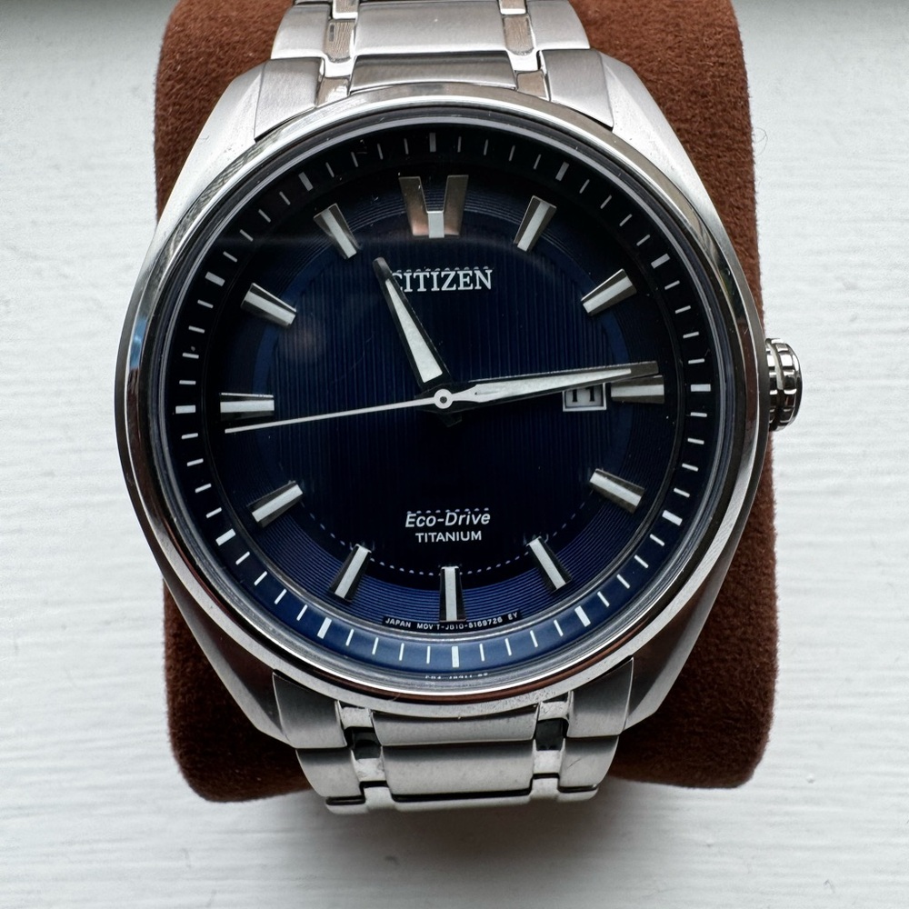 Citizen Titanium Watch with Blue Dial
